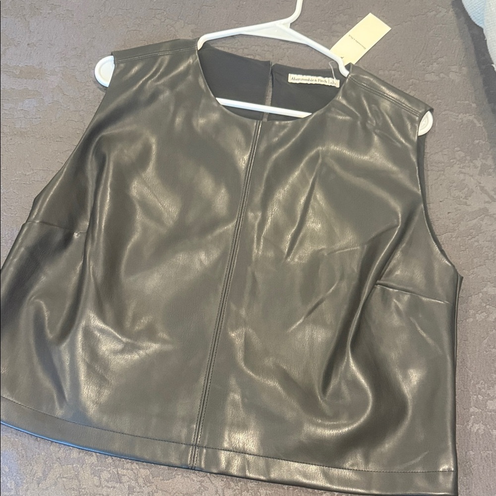 Abercrombie & Fitch Black Leather Top